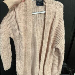 Abercrombie & Fitch Light Pink Open-Front Cardigan